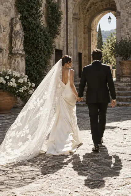 Vestido de novia de líneas clásicas
